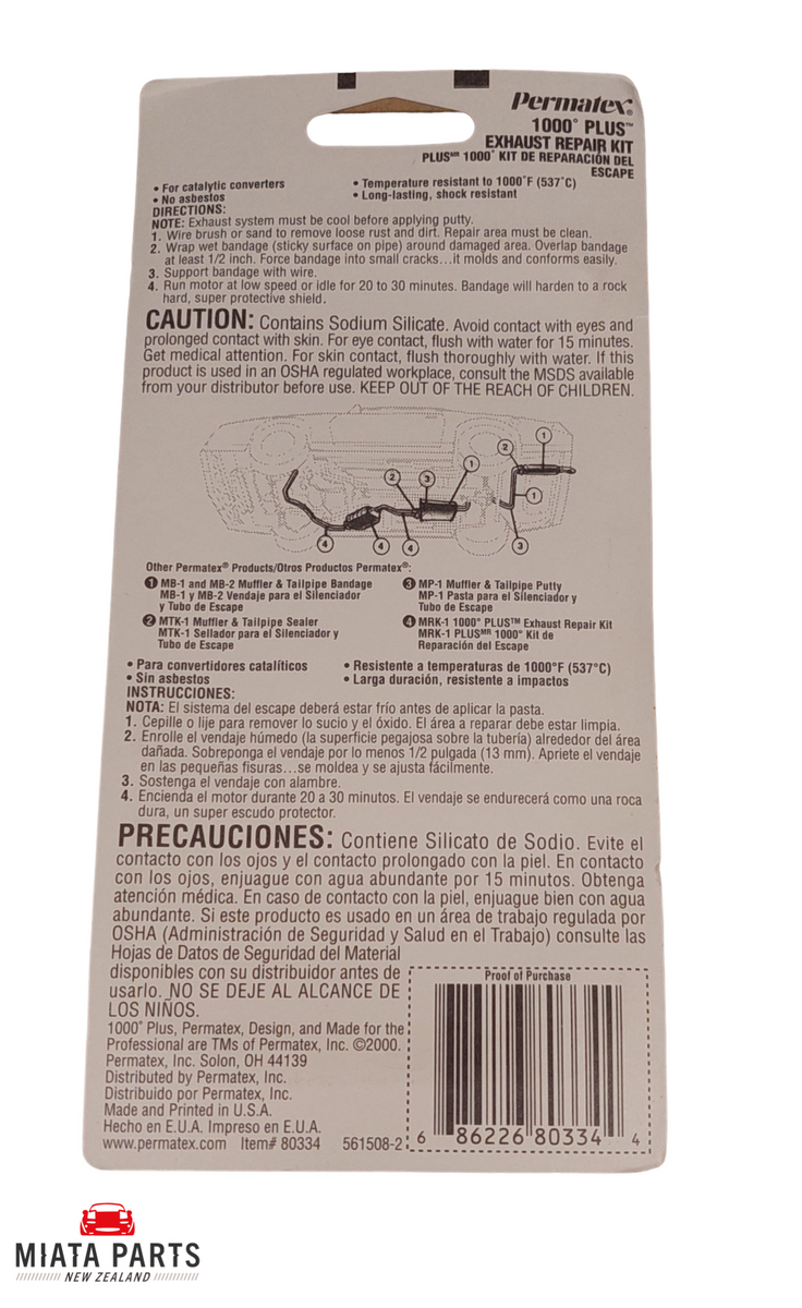 Permatex Exhaust Repair Kit Miata Parts NZ