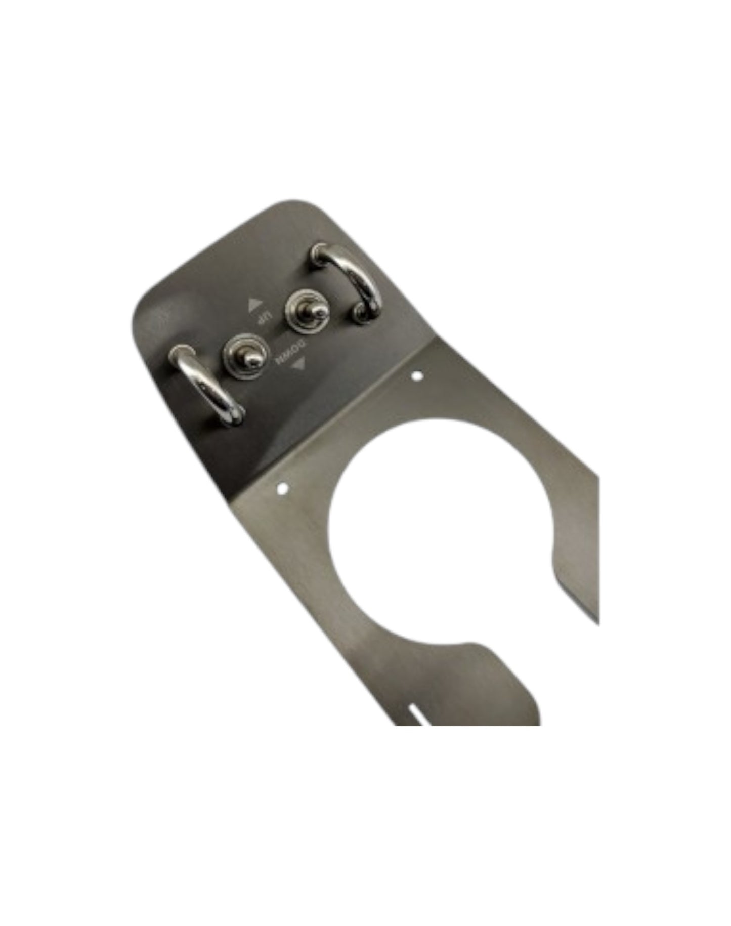 Cupholder With Vintage Toggle El.Windows Switches, Black Brushed Stainless Steel