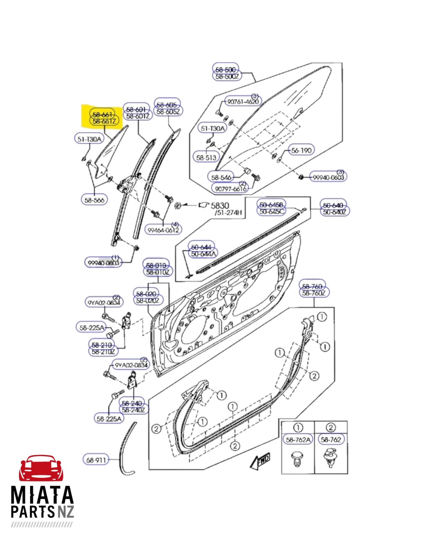 MX5 NC Quarter Glass (Used)