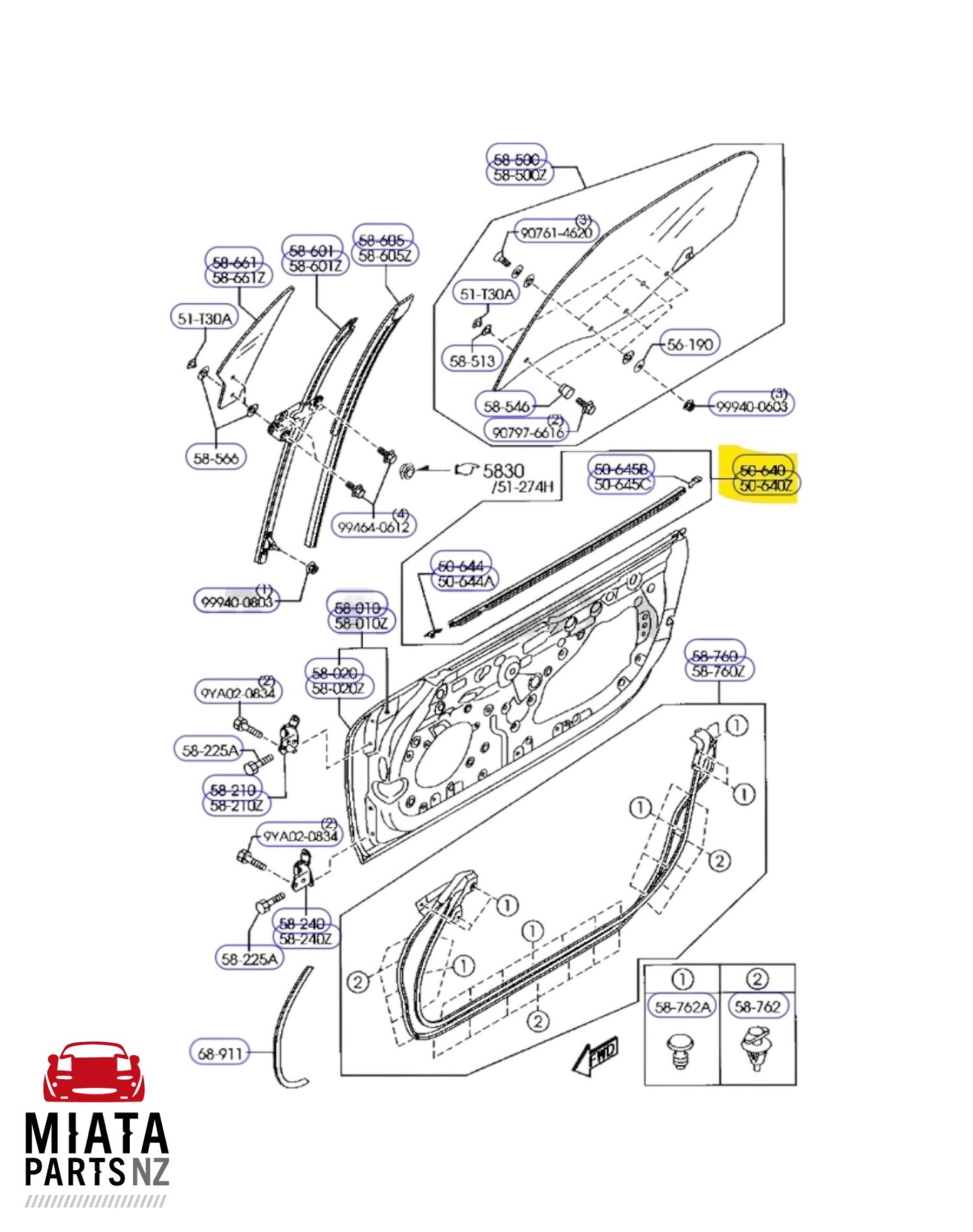 MX5 NC Weatherstrip (New) (Genuine)