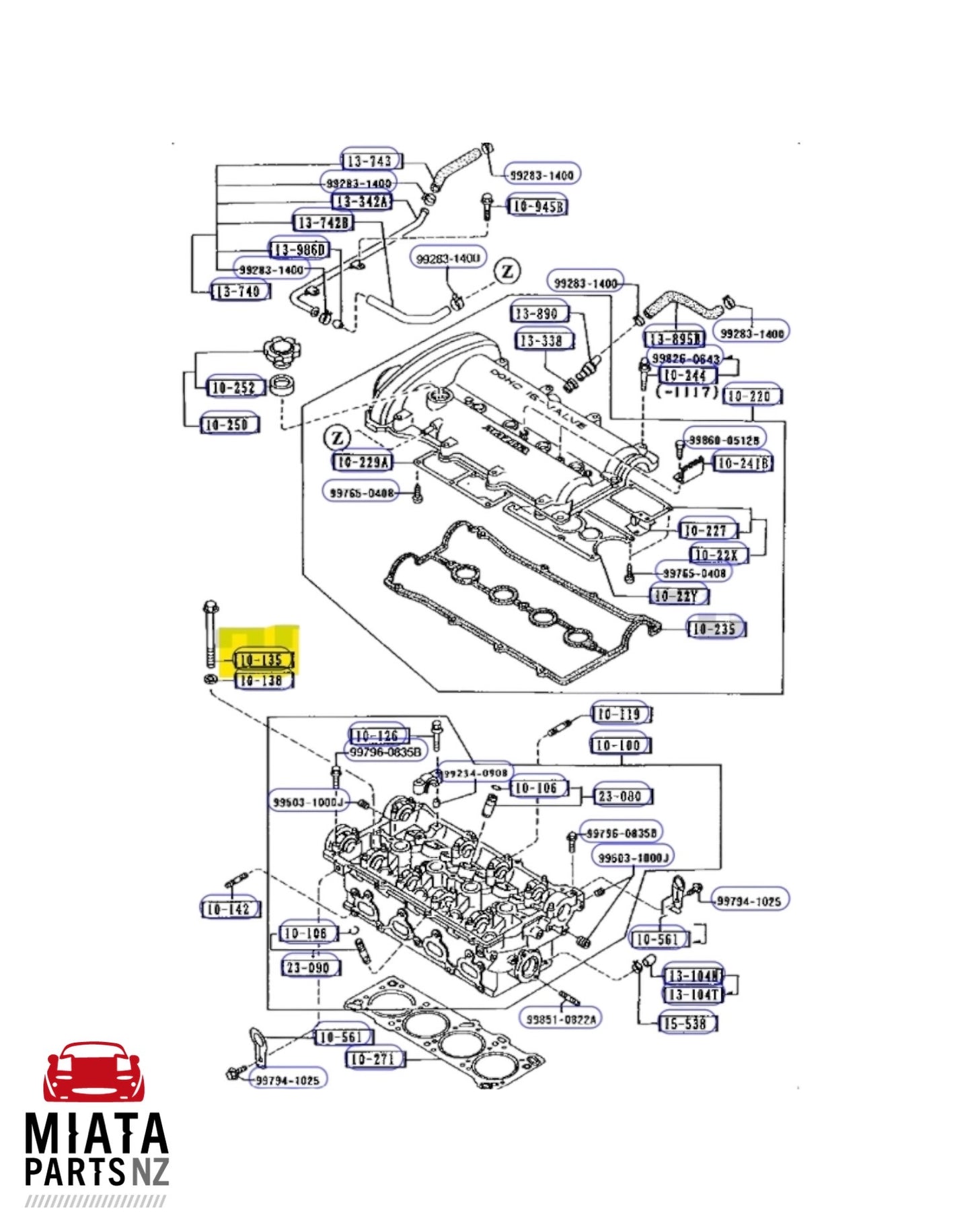 MX5 NA/NB Cylinder Head Bolt (New) (Genuine)
