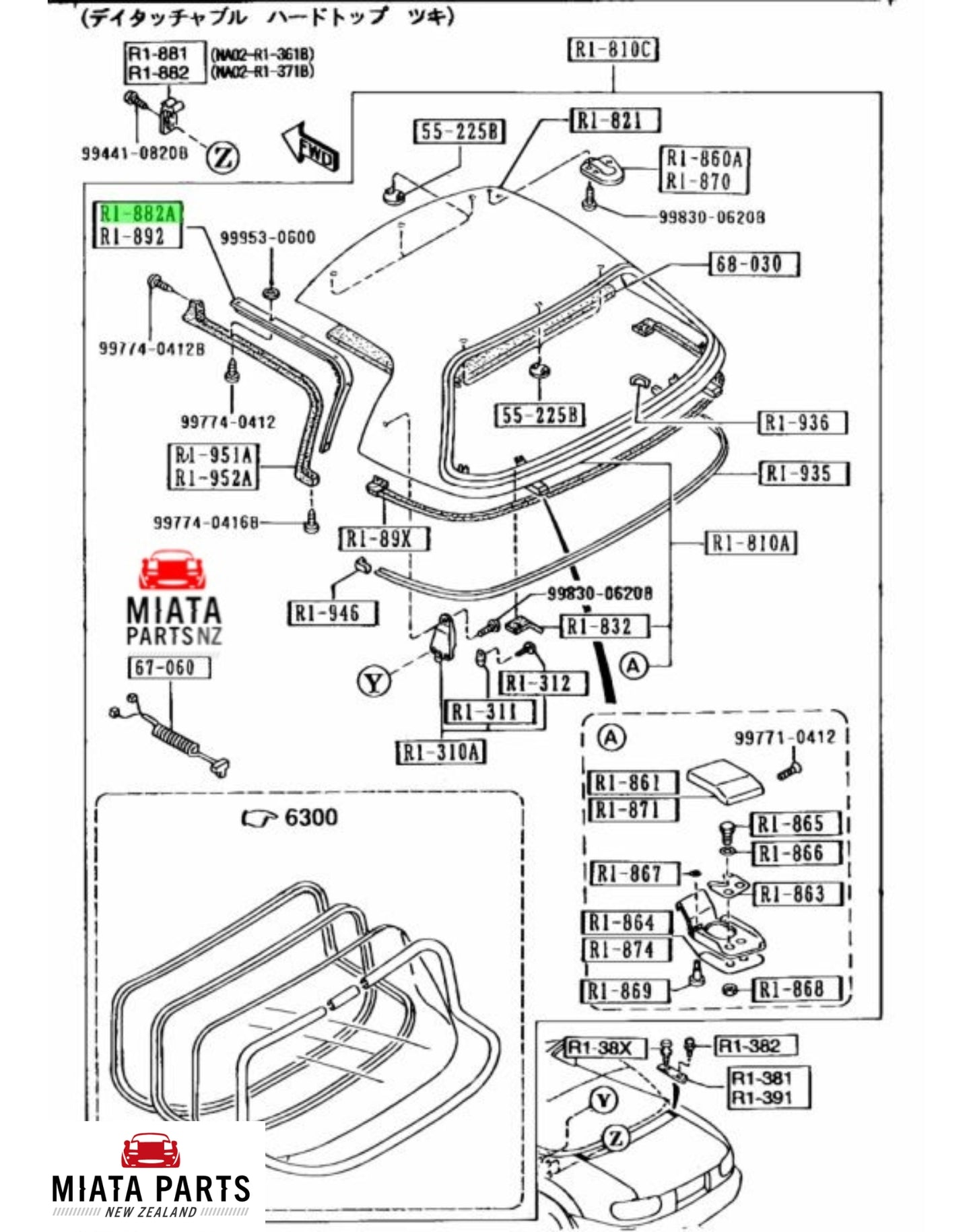 MX5 NA/NB Hardtop Seal Retainer Drivers