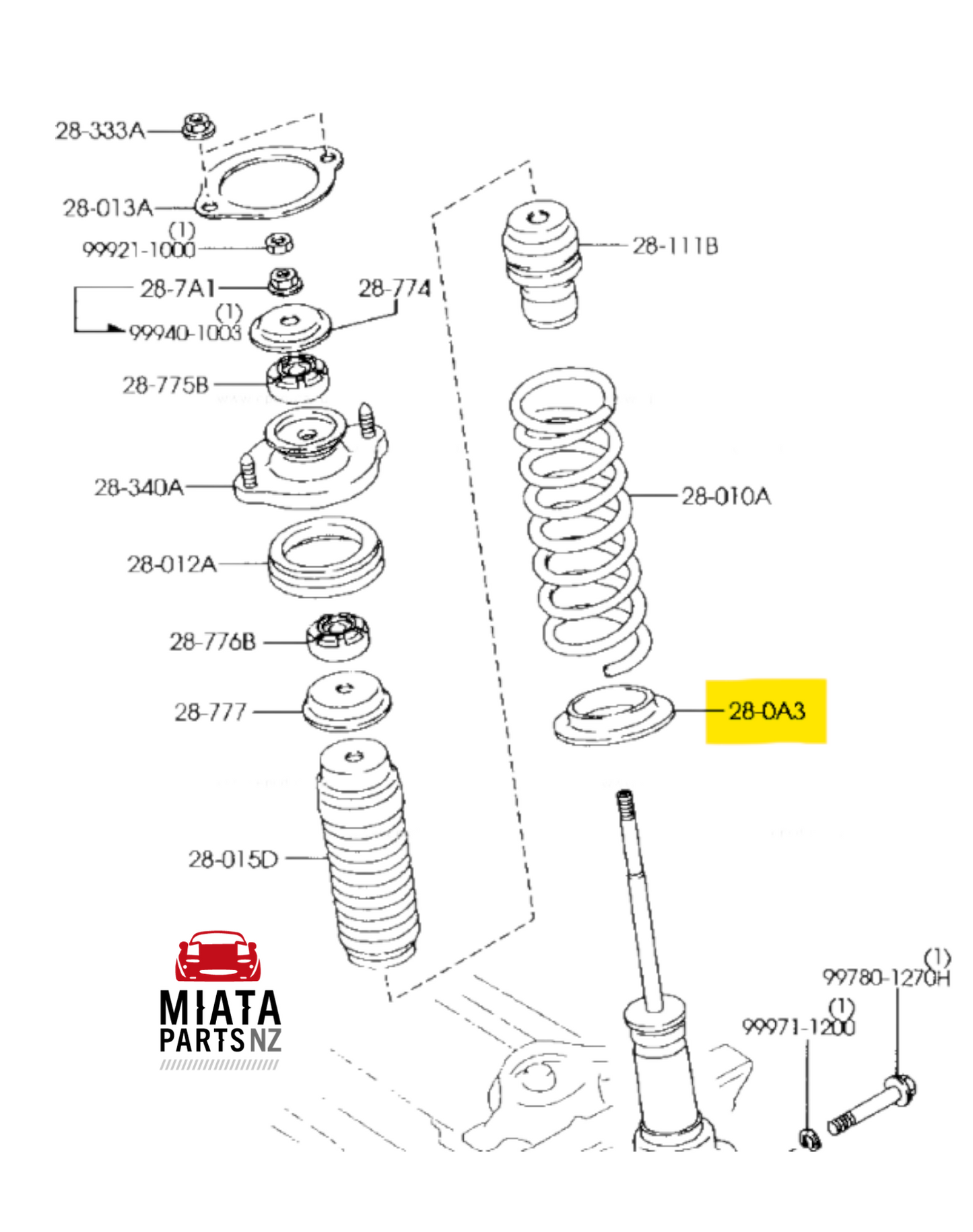 MX5 NB Front/Rear Spring Seat Rubber (New)