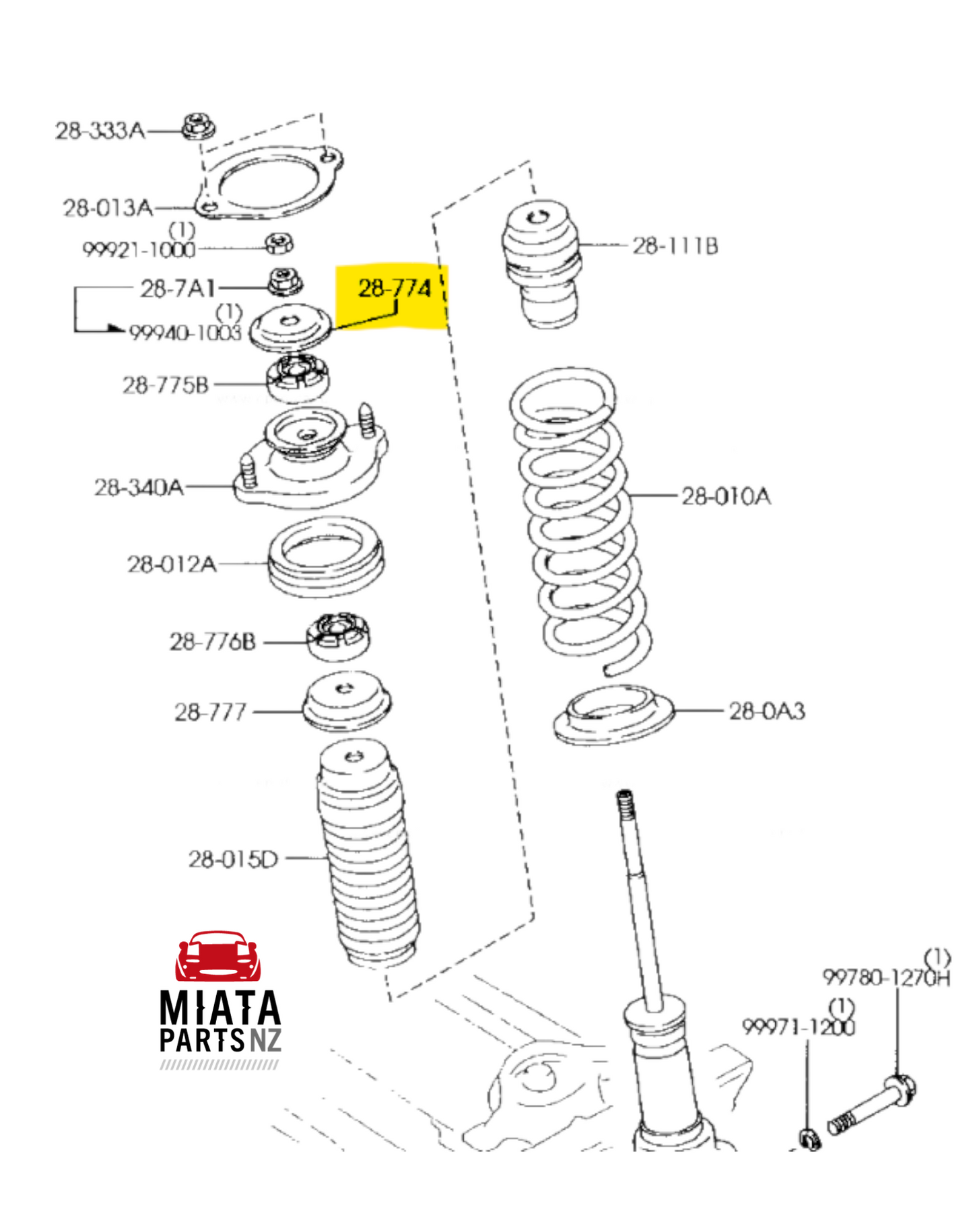 MX5 NB Front/Rear Upper Damper Retainer (New)