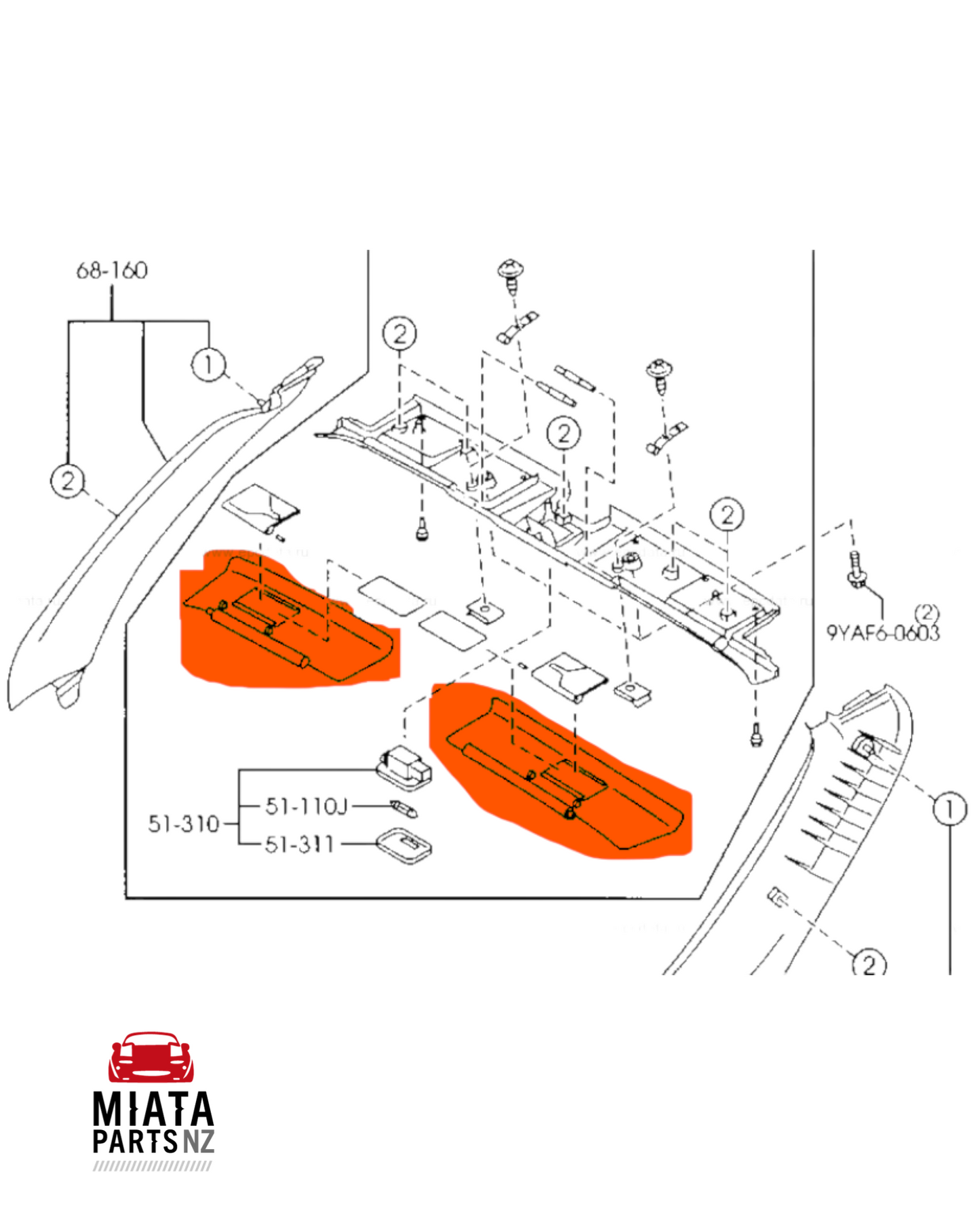 MX5 NC Sun Visor (New)
