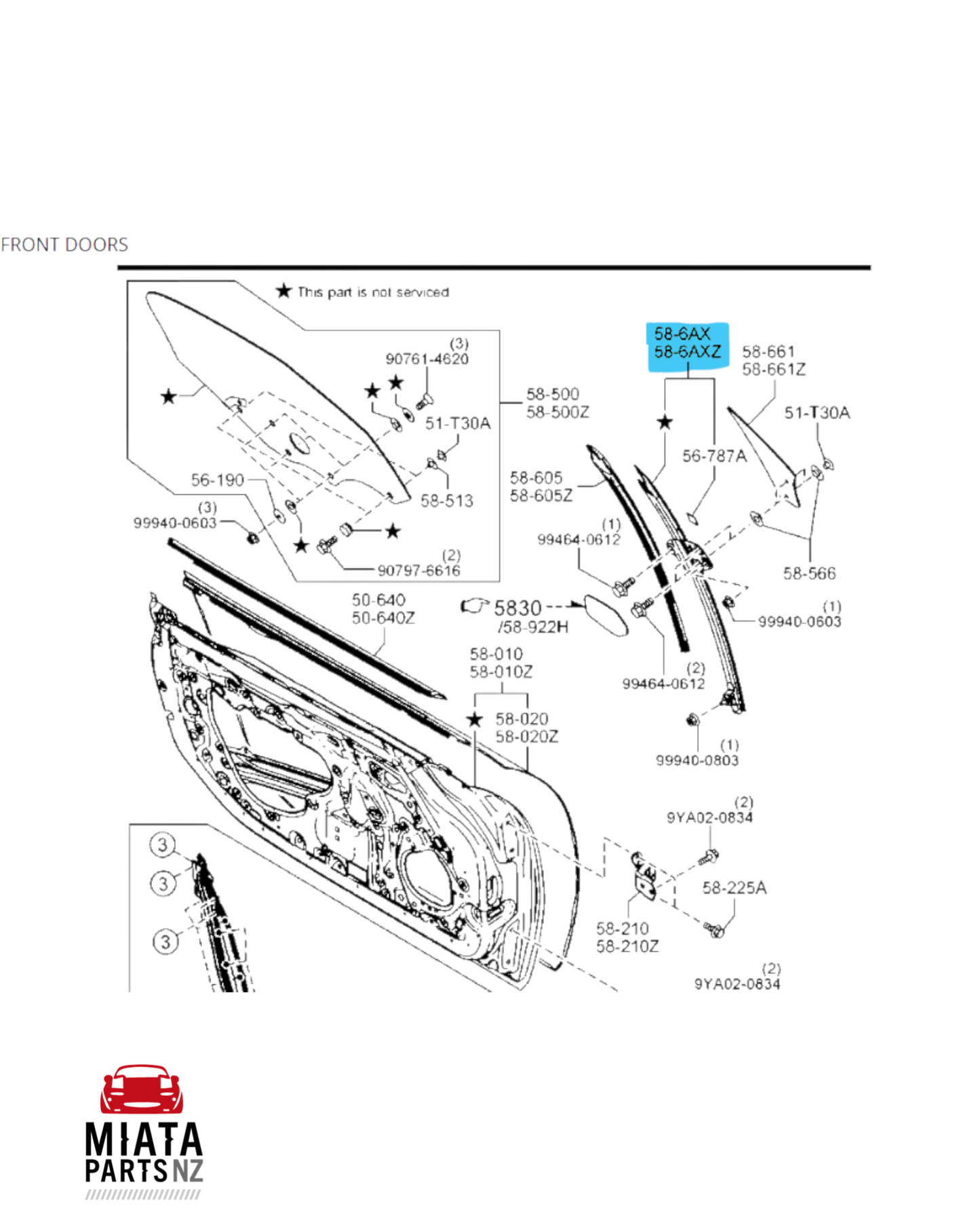 MX5 ND Window Guide Vertical (New)