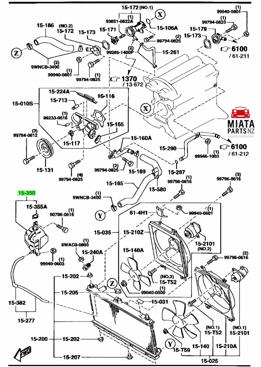 MX5 NB Radiator Overflow Bottle (New) (Genuine)
