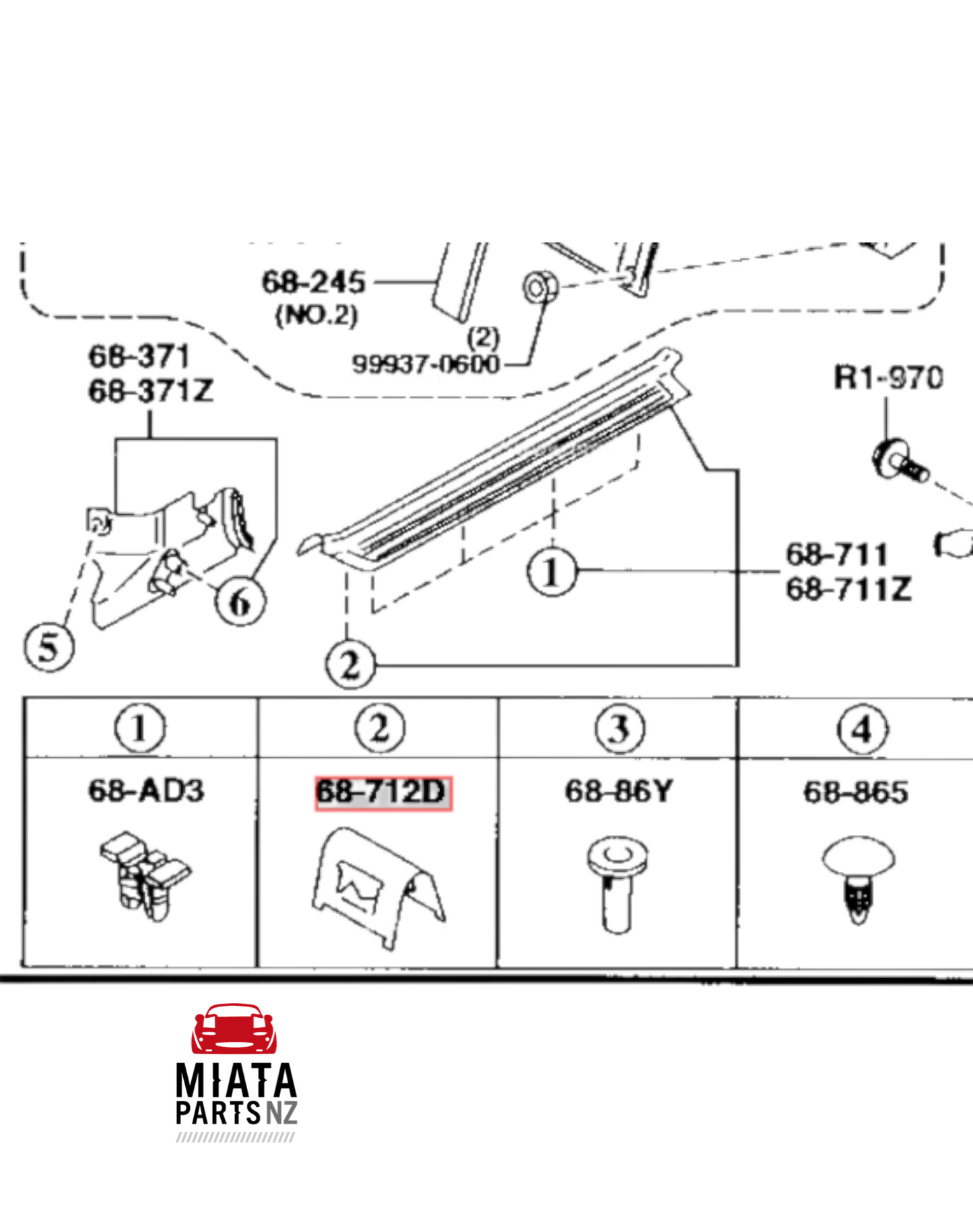 MX5 NB Sill/Scuff Plate Clip #2 (New)