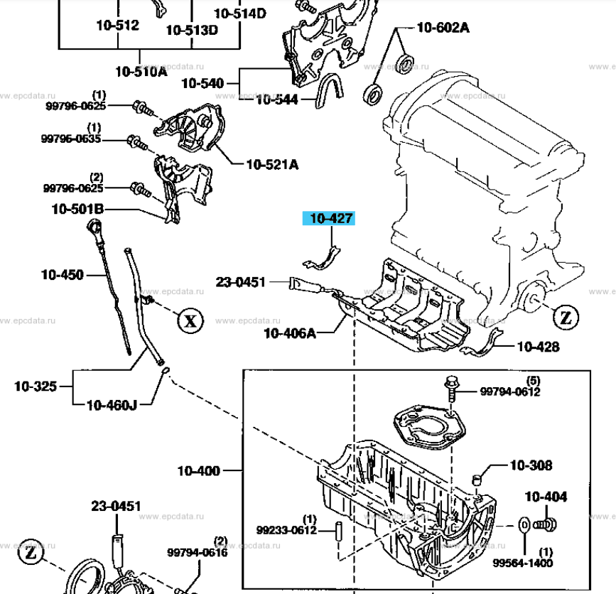 MX5 NB8 VVT Sump End Seal Front