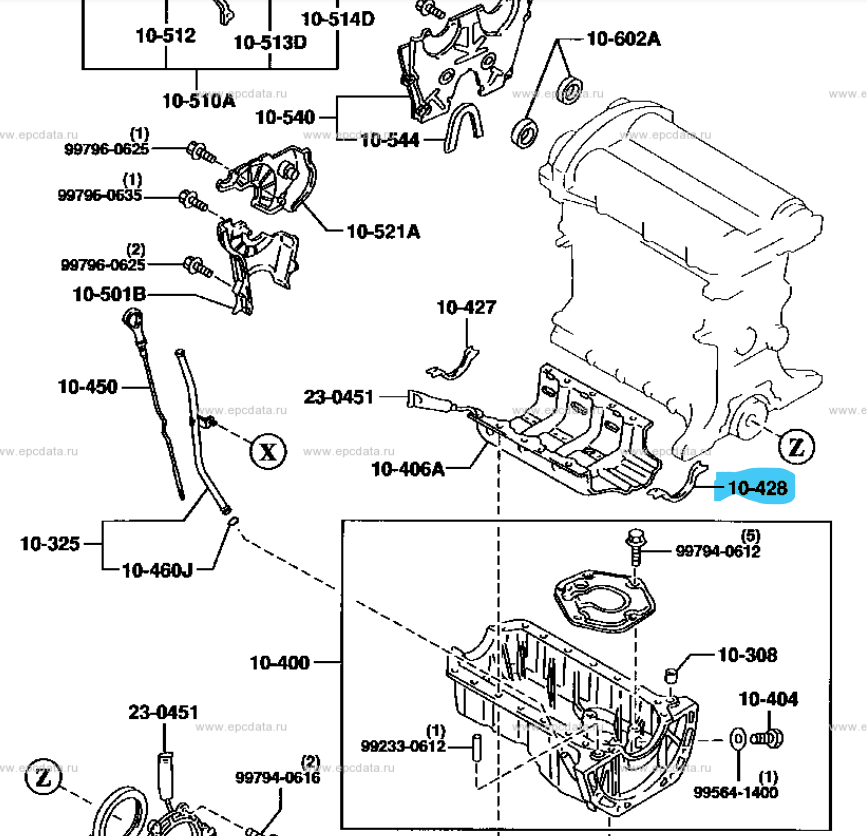 MX5 NB8 VVT Sump End Seal Rear
