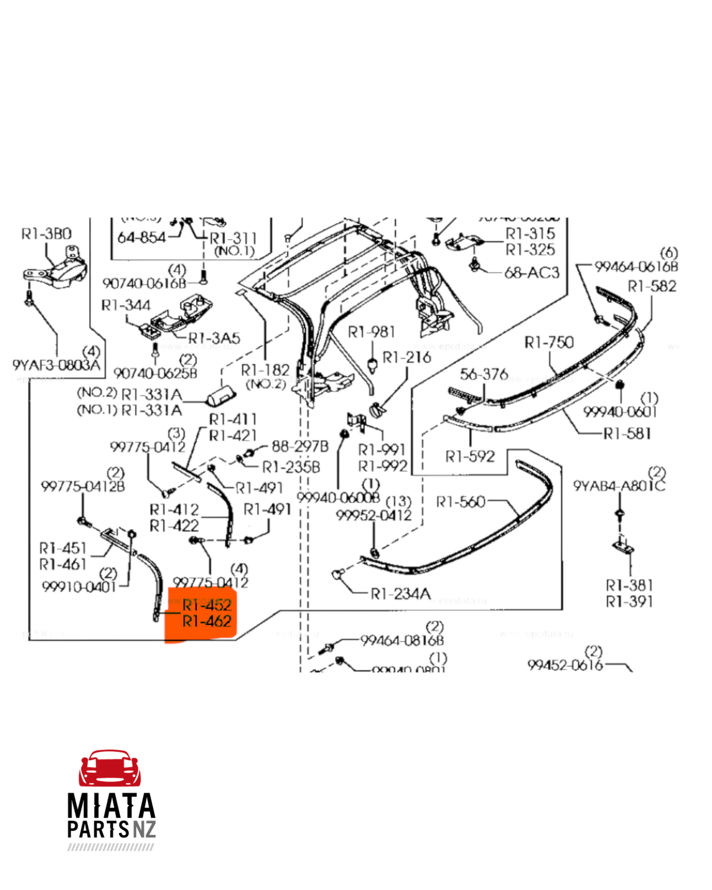 MX5 NC Softtop Seal No.2