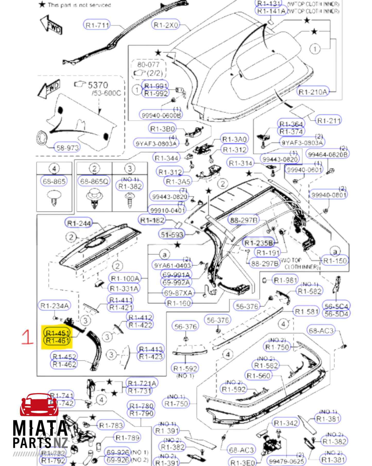 MX5 ND Softtop Window Seals (New) (Genuine)