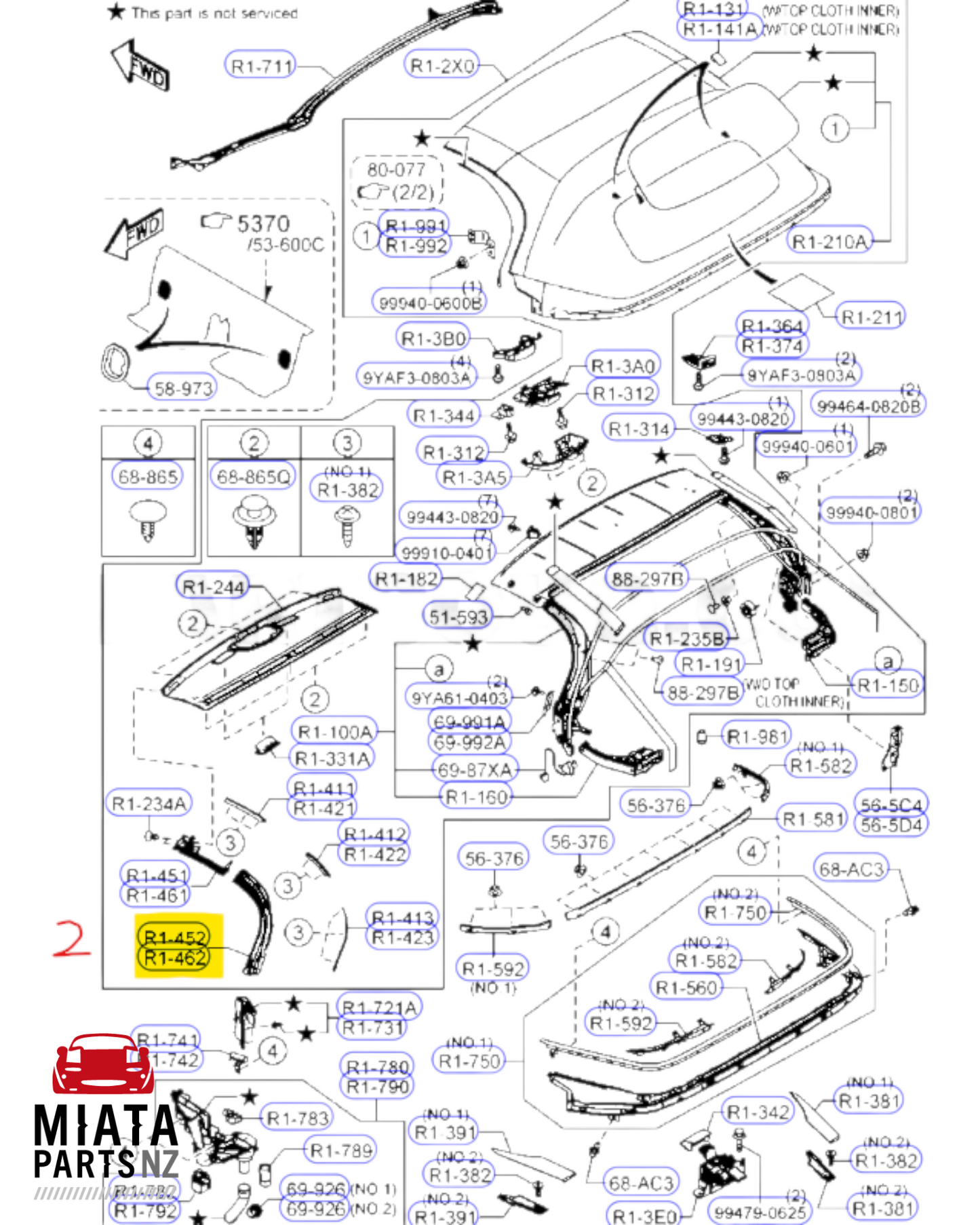 MX5 ND Softtop Window Seals (New) (Genuine)