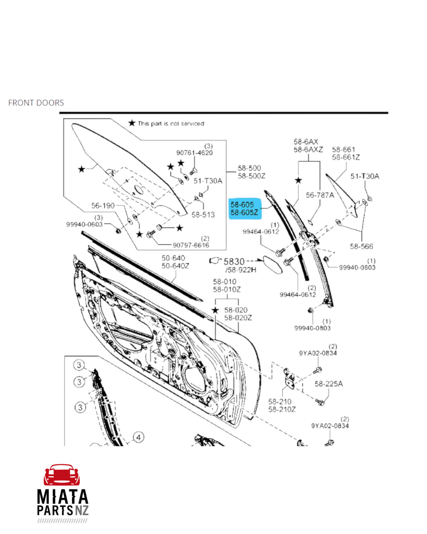 MX5 ND Window Guide Vertical Seal (New)