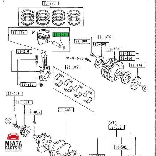 MX5 NA Piston Gudgeon Pin Clip Retainer