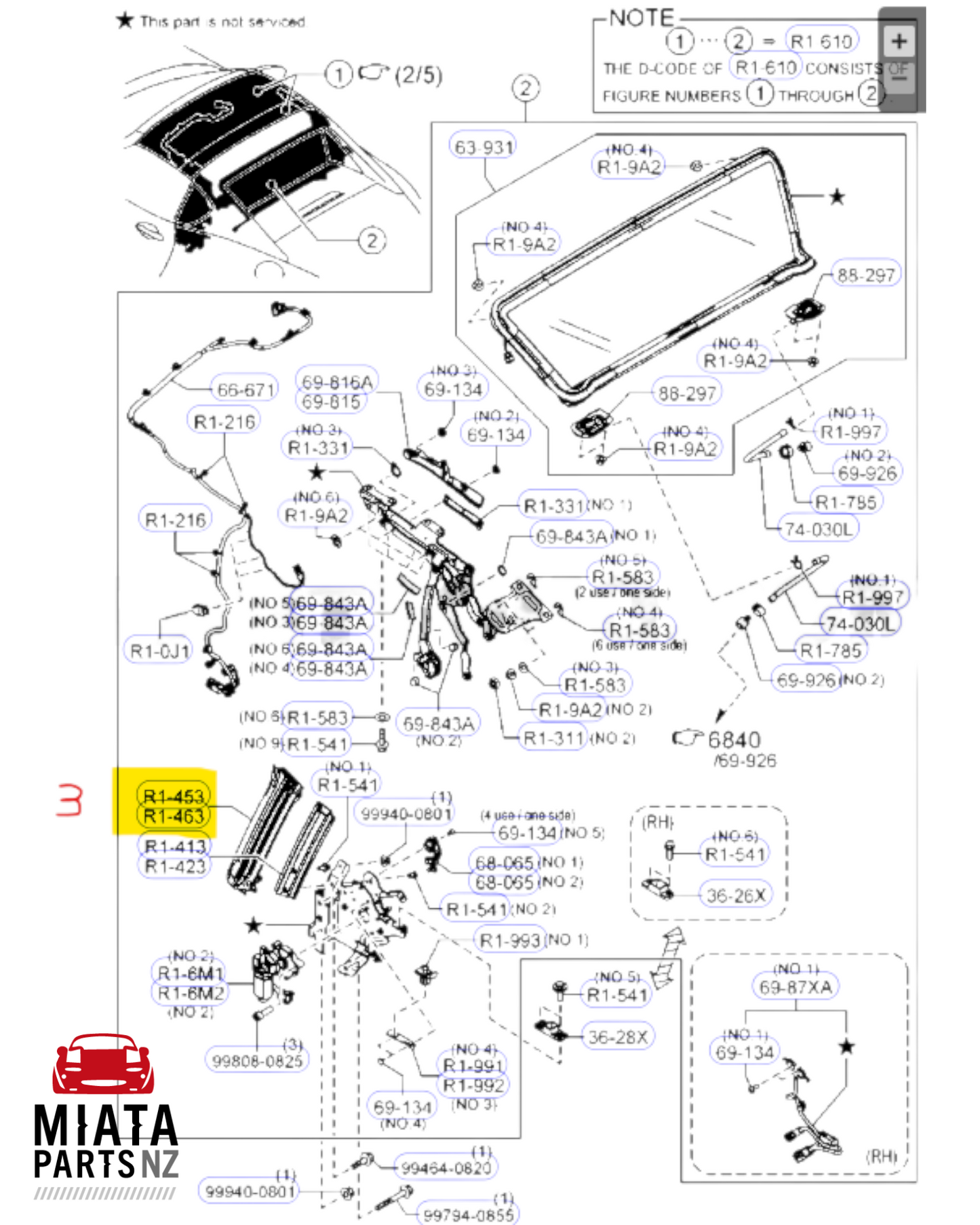 MX5 ND Retractable Hardtop Window Seals (New) (Genuine)