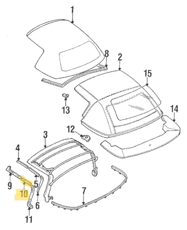 MX5 NA/NB Softtop Seal No.2 (New) (Genuine)