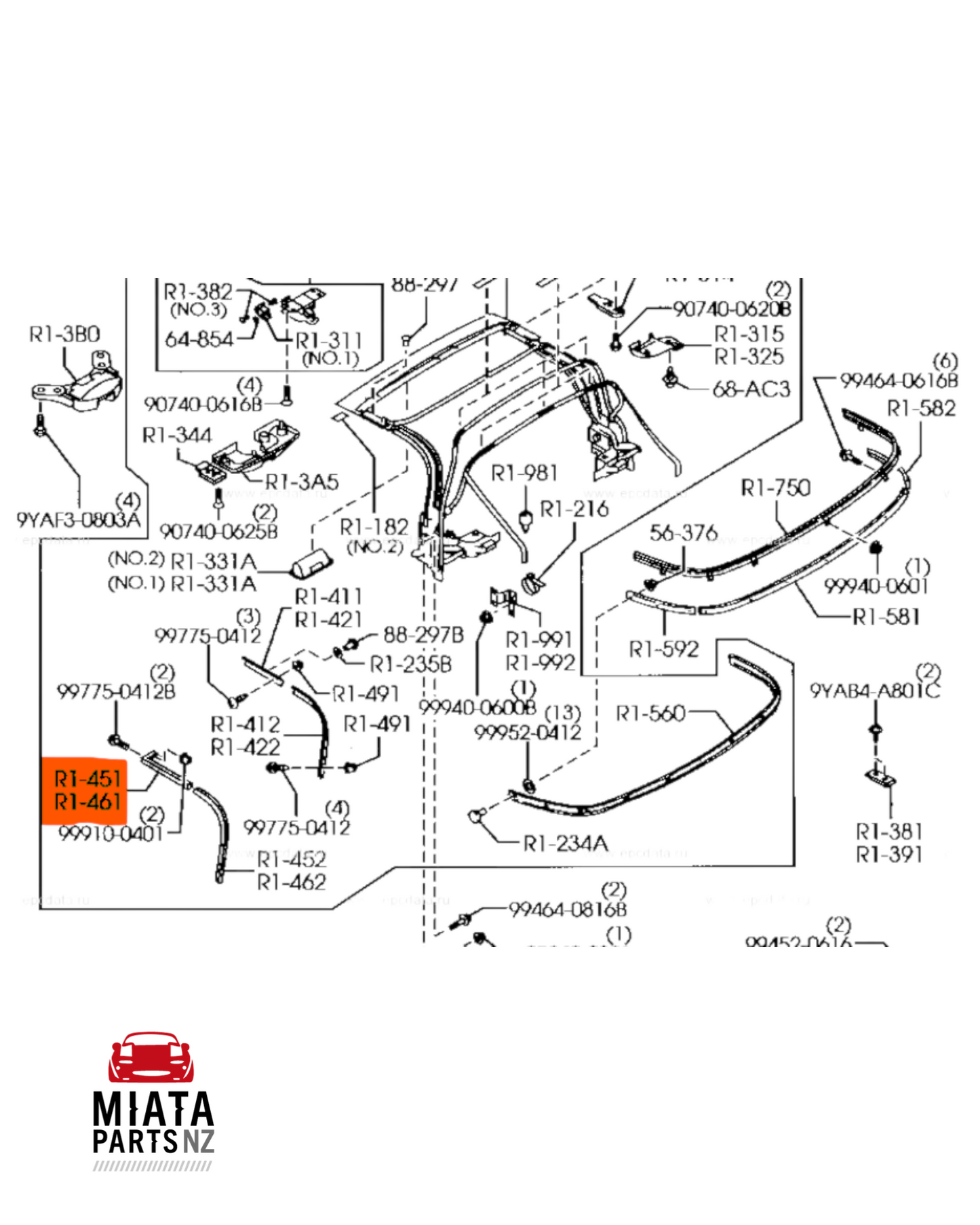 MX5 NC Softtop Seal No.1