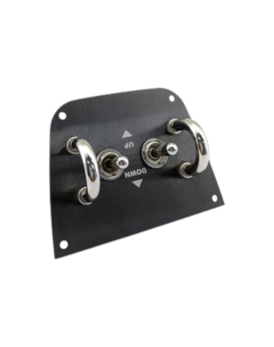 Black Brushed El. Windows Panel With Vintage Toggle Switches