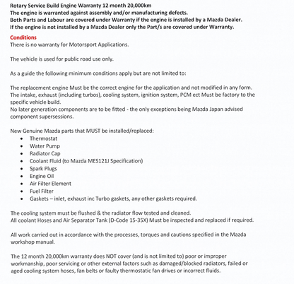 Mazda RX7 FD3S Short Engine (New) (Genuine)