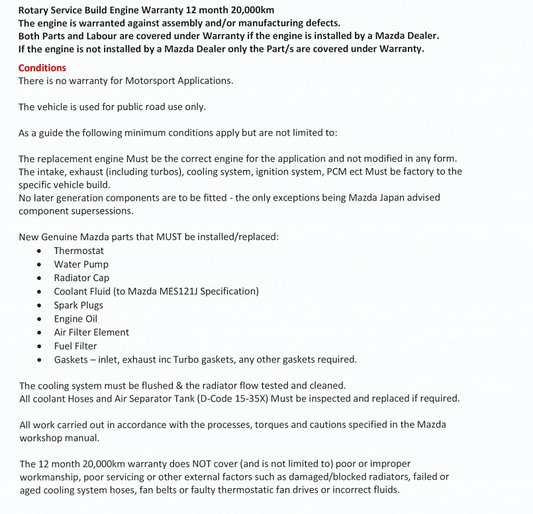 Mazda RX7 FD3S Short Engine (New) (Genuine)