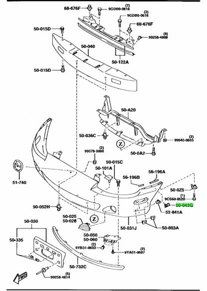 MX5 NB Front Bumper Slide (New)