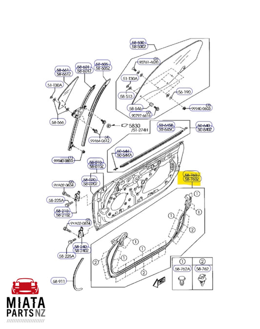 MX5 NC Main Door Seal Outer (New) (Genuine)