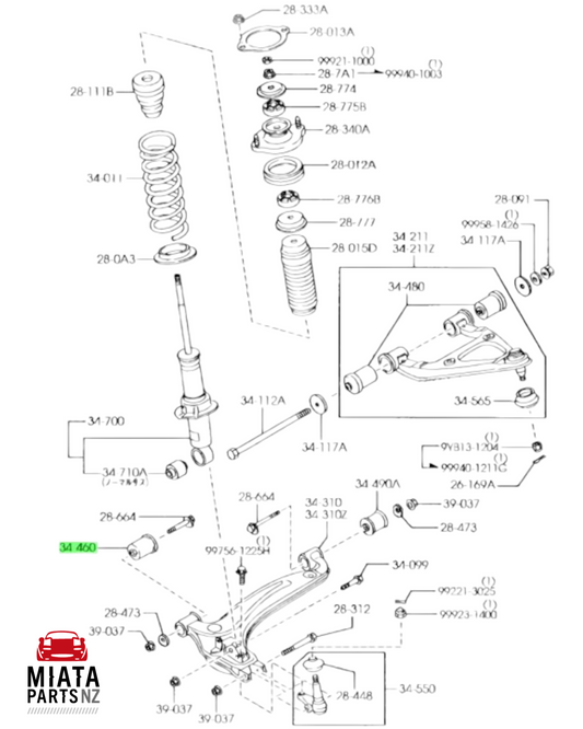 MX5 NA/NB Lower Front-Front Arm Bushing (Aftermarket)