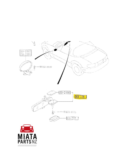 MX5 NA6 Rear View Mirror (New) (Genuine)