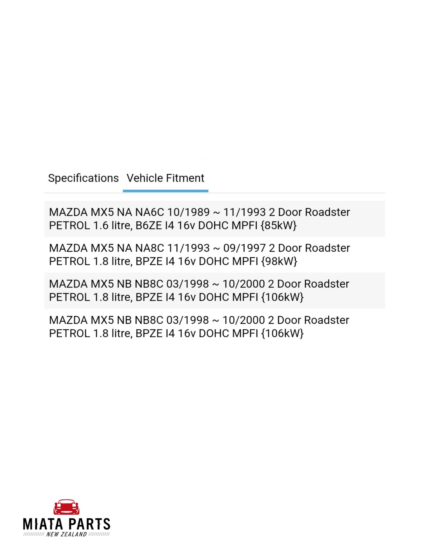 MX5 1.6 1.8 Spark Plug Leads