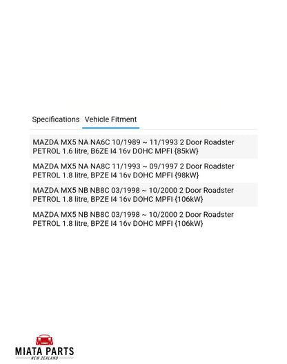 MX5 1.6 1.8 Spark Plug Leads