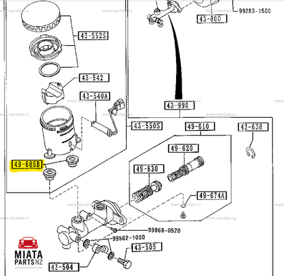 MX5 NA Brake Master Cylinder Seals (Genuine)