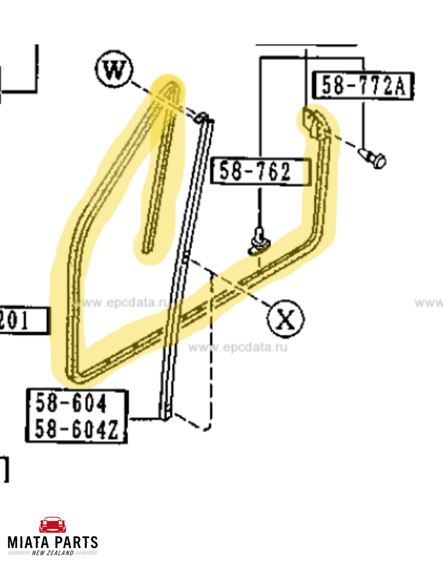 MX5 NA Door Seal (Whole Door)