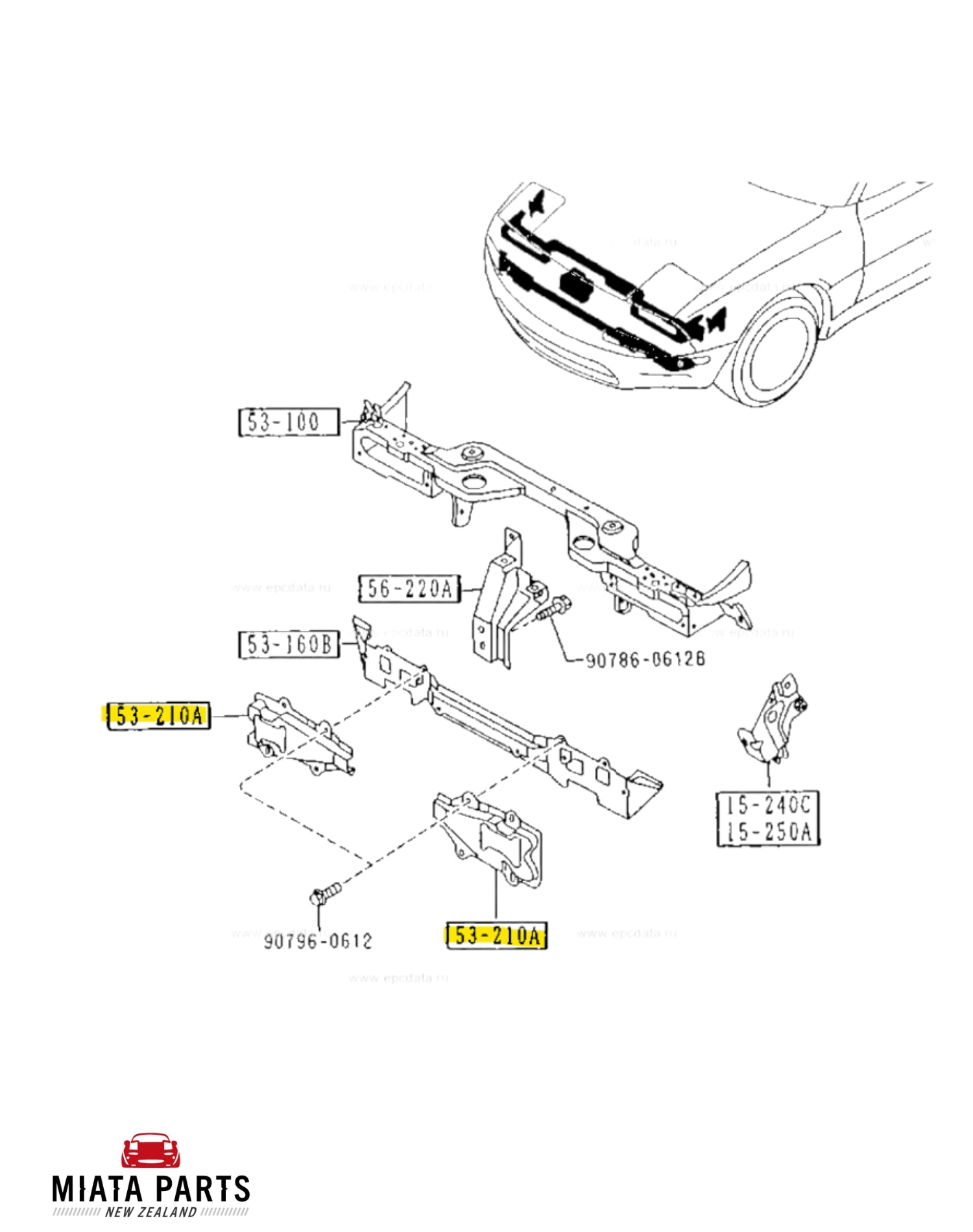 MX5 NA Front Bumper Bracket