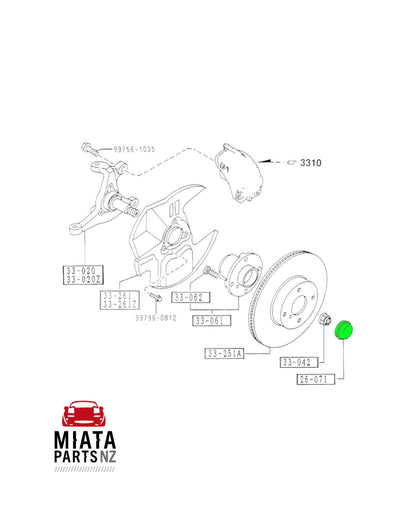 MX5 NA/NB Front Hub Dust Cover (New) (Genuine)