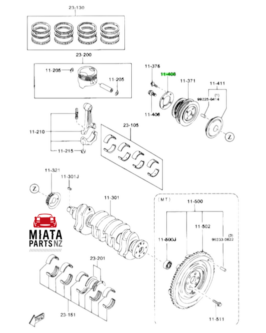 MX5 NA/NB Long Nose Crank Pulley Boss Plate (New)