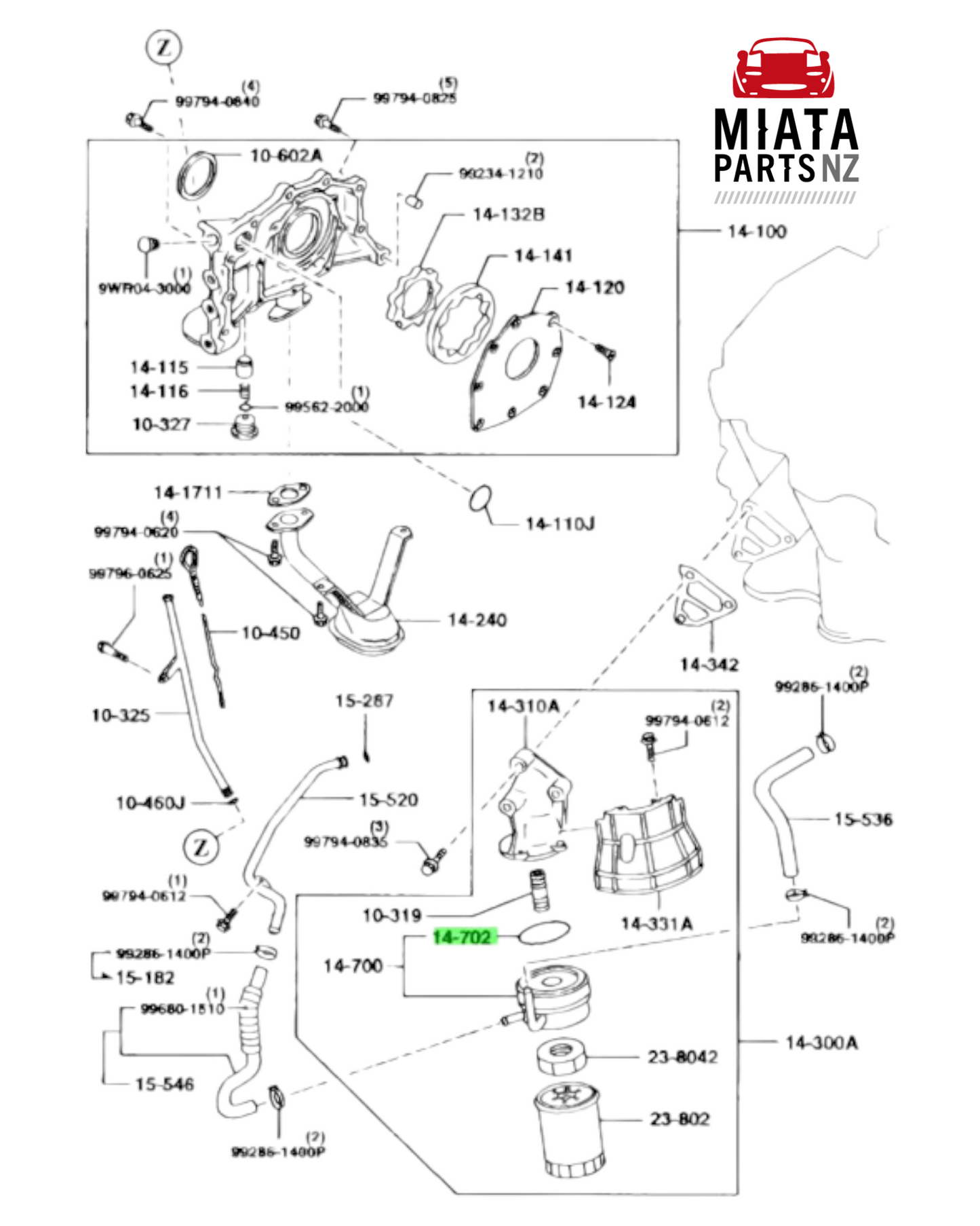 MX5 NA/NB 1.8L Oil Cooler Seal/O-Ring (New) (Genuine)