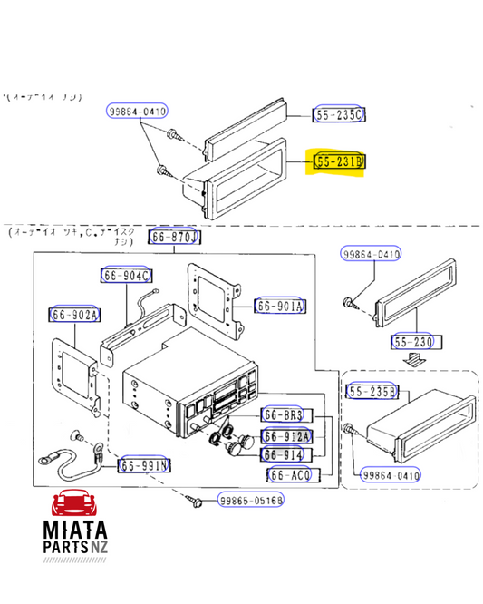 MX5 NA Radio Cubby Storage (New) (Genuine)