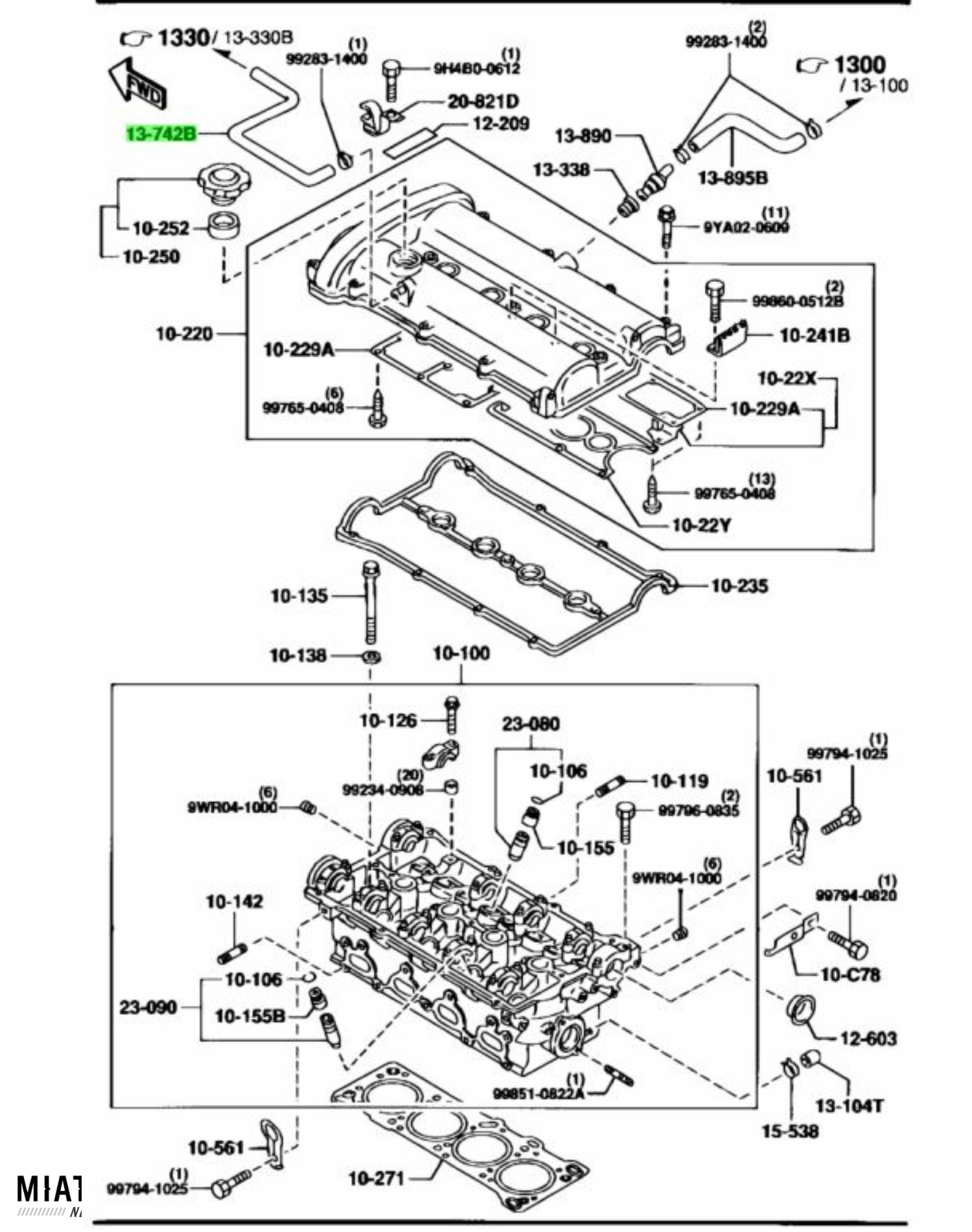 MX5 NB Intake to Valve Cover Breather Hose