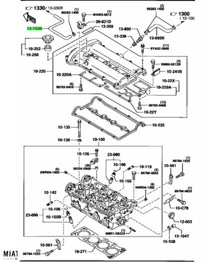 MX5 NB Intake to Valve Cover Breather Hose