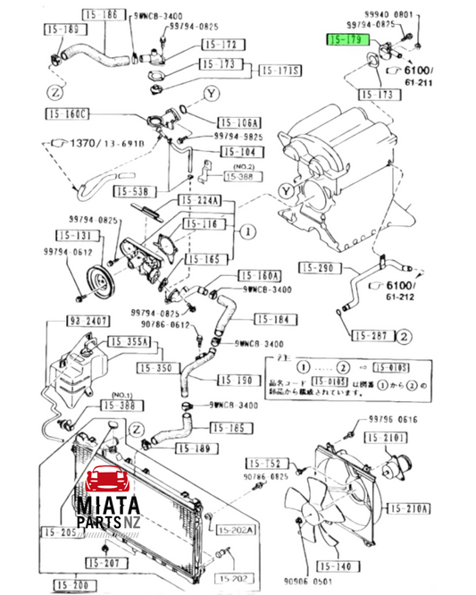 MX5 NA6 Back Of Head Thermostat Housing (New) (Genuine)