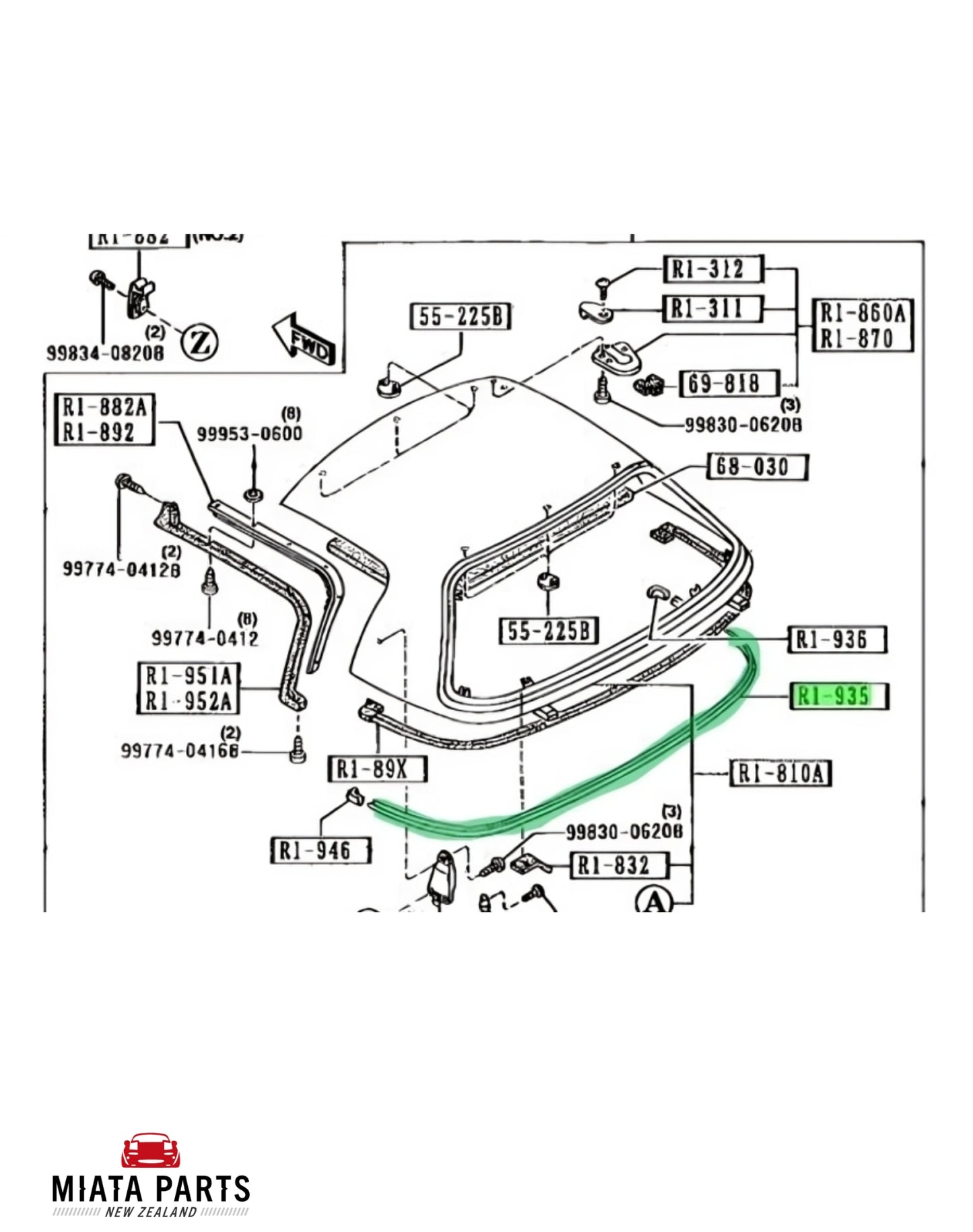 NA/NB Hardtop Rear Seal