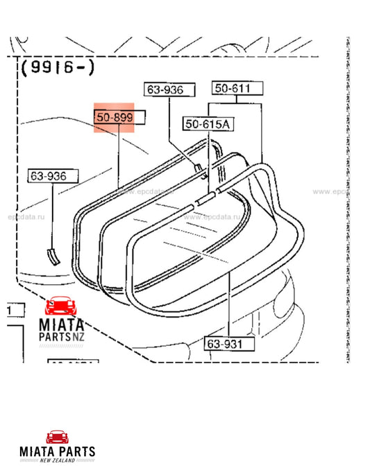 NA/NB Hardtop Rubber Window Dam