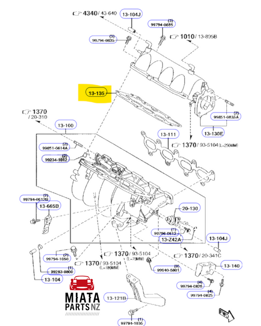MX5 NB8 Intake Manifold Surge Gasket (New) (Genuine)