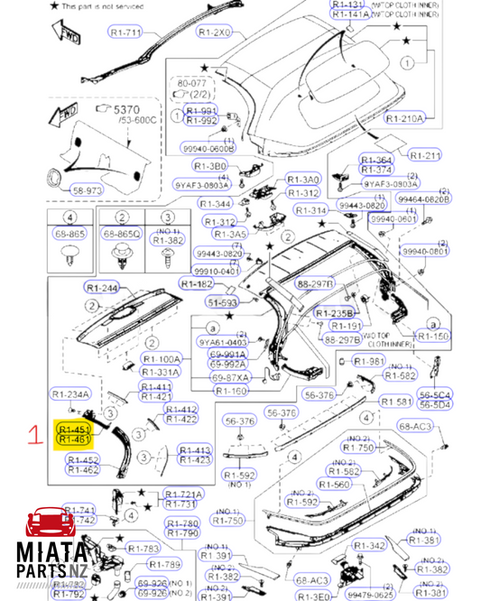 MX5 ND Softtop Window Seals (New) (Genuine)