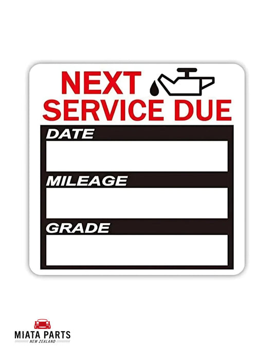 Next Service Due Sticker