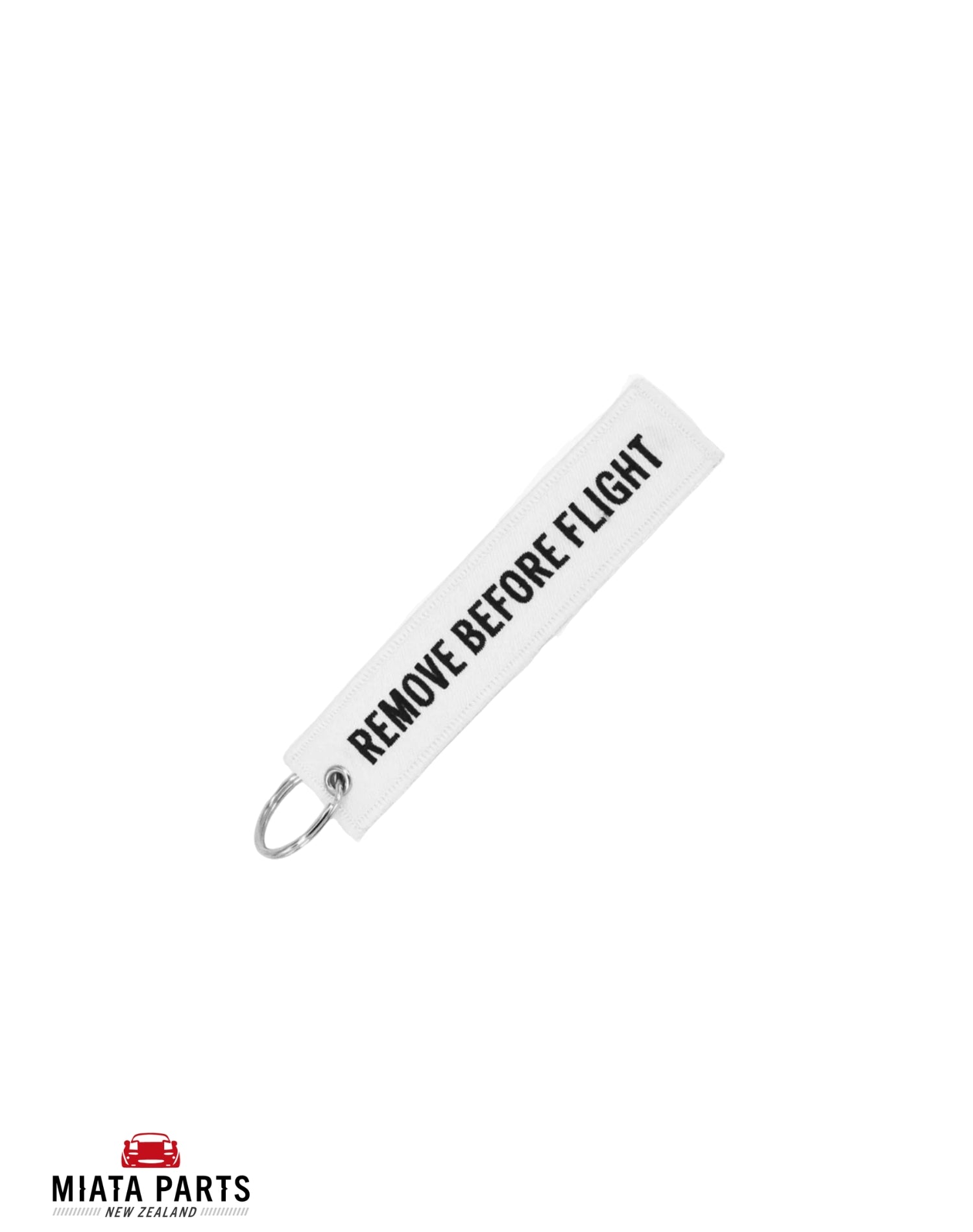 Remove Before Flight Keychain - White