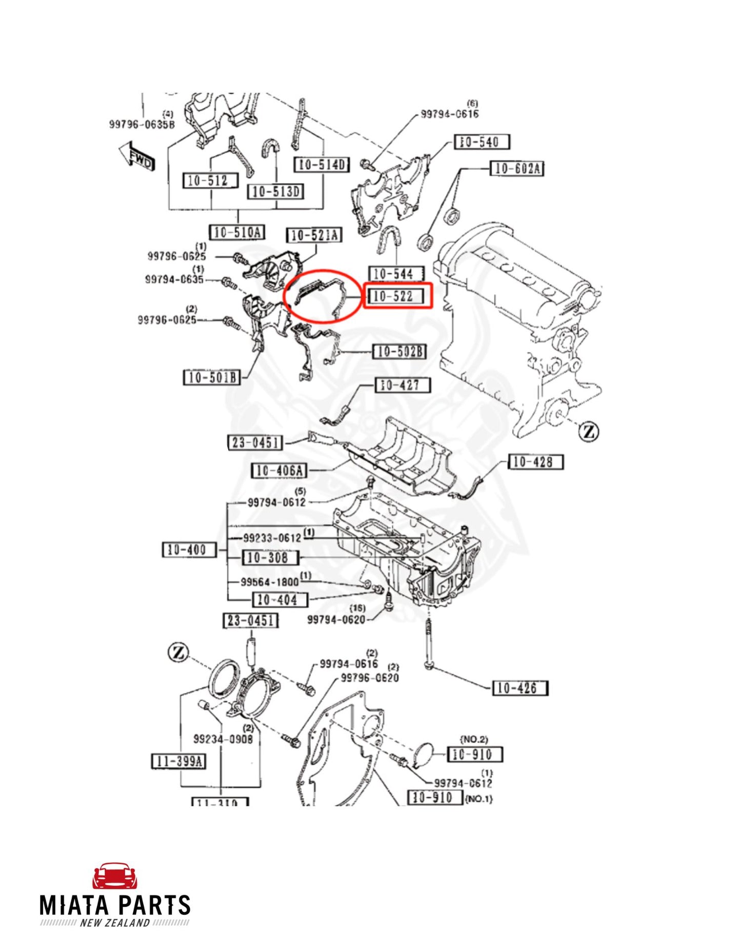 MX5 NA/NB Timing Belt Cover #1 Gasket (Mid)