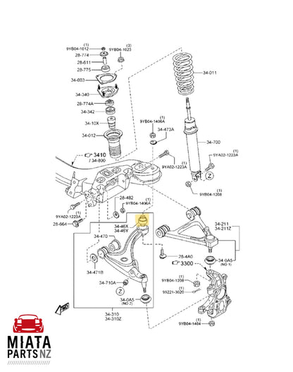 MX5 NC Front Lower Control Arm Rear Suspension Bush (New) (Genuine)