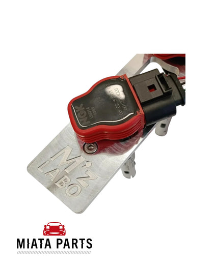 Miata Parts NZ M’z Labo R8 coil on plug conversion kit with billet aluminium mounting plate for Mazda MX5 NA NB